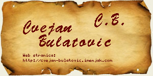 Cvejan Bulatović vizit kartica